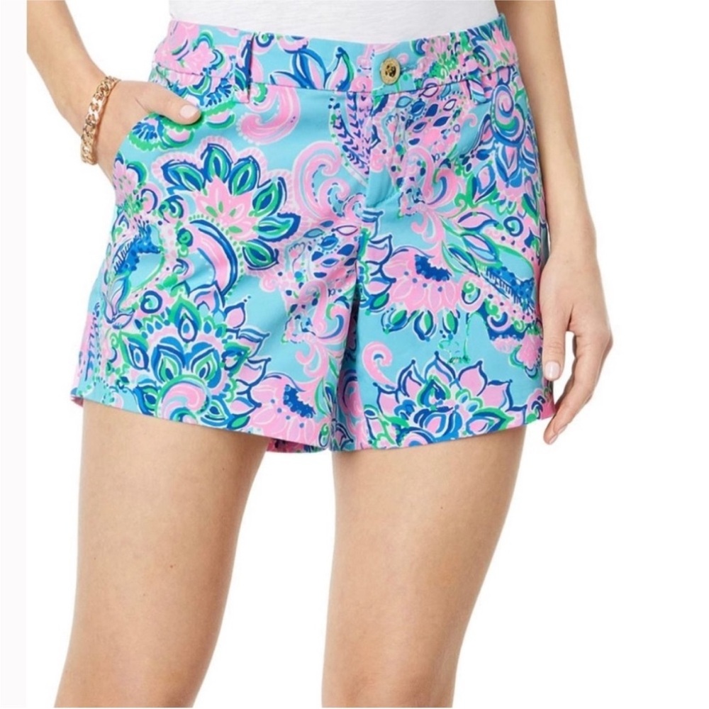 Lilly Pulitzer Callahan Stretch Short Blue Horizon Jungle Sunrise 4